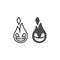 Fire flame line and glyph icon. Emoji flame vector illustration isolated on white. Smiling flame outline style design