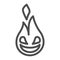 Fire flame line icon. Emoji flame vector illustration isolated on white. Smiling flame outline style design, designed