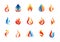 fire flame logo, modern flames collection logotype symbol icon design vector