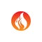 Fire flame logo and symbol