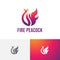 Fire Flame Peacock Phoenix Hot Modern Simple Business Logo