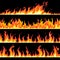 Fire flame seamless pattern set. Bright cartoon endless frames and borders, flaming background collection, creative