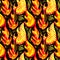 Fire flame seamless pattern.Textile ink brush strokes