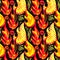 Fire flame seamless pattern.Textile ink brush strokes