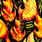 Fire flame seamless pattern.Textile ink brush strokes