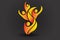 Fire flame teamwork people logo vector icon