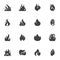 Fire flame vector icons set