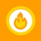 Fire flame vector sign symbol, flammable warning or spicy food label. Burning hot fire flame simple icon