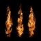Fire flames abstract collection isolated on black background