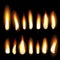 Fire flames burning flaming vector set