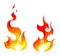 Fire and flames, explosion or blazing icon vector