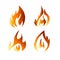 Fire flames flat icons