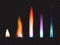 Fire flames of gas and zinc, potassium, strontium