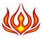 Fire flames icon. Flammable warning sign.
