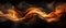 Fire flames over black background. Banner. Copy space.