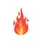 Fire flames vector icon in cartoon style. Flame, fireball illustration.