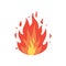 Fire flames vector icon in cartoon style. Flame, fireball illustration.
