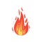 Fire flames vector icon in cartoon style. Flame, fireball illustration.