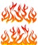 Fire flames vector set