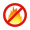 Fire flammable symbol, hazzard flame sign. Safety stop burn warning icon