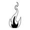 Fire flamme symbol black and white