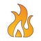 Fire flamme symbol blue lines