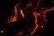 Fire flare texture with black background