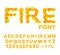 Fire font. Burning ABC. Flame Alphabet. Fiery letters. Hot typo