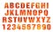 Fire font set. flame Alphabet