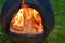 Fire in a garden chimnea