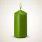 Fire green vector candle isolated