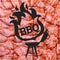 Fire grill symbol on the background of meat for frying