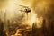 Fire helicopters are extinguishing forest fires with Ai Generated