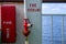 Fire hose and fire hydrant on ferry. Safety first on maritime vessel. Cargo or passenger shipping by sea