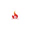 Fire hot combine letter icon logo design