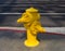 Fire hydrant yellow on downtown Los Angeles