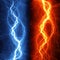 Fire and ice abstract lightning