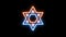Fire and ice glowing David star, judaism symbol