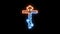Fire and ice orthodox cross symbol on transparent background.