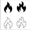 Fire icon collection. Fire flame symbol. Bonfire silhouette logotype. Flames symbols set flat style - stock vector.