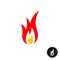 Fire icon elegant flames. Red and orange colors.