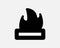 Fire Icon Flame Heat Burn Burning Warm Passion Campfire Flames Hot Blaze Flammable Bonfire Furnace Cook Cooking Sign Symbol Vector
