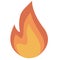 Fire icon flame, hot heat burn, danger wildfire emblem flammable