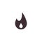 Fire icon. Hot burning flame symbol. Flammable, warning sign. Heat, blaze pictogram. Explosive inflammable logo. Smoke