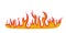 Fire icon. Logo of flame. Graphic symbol of hot fire. Ignite of bonfire. Red blaze isolated on white background. Color fireball