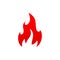 Fire icon red flame isolated flaming warning sign