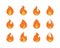 Fire icon, simple emoji in flat style