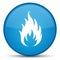 Fire icon special cyan blue round button