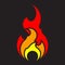 Fire icon vector template isolated. Flat flame logo design element. Flames symbol silhouette