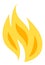 Fire icon. Yellow flame logo. Burning symbol